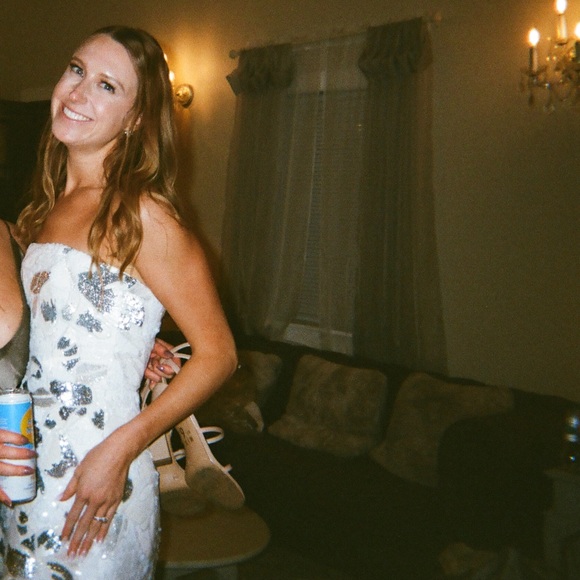 HELSI Linda Strapless Floral Sequin A-Line Mini Dress - Picture 5 of 7